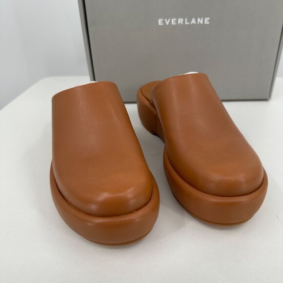 Everlane The Puffa Flatform in Brown Leather size 7 Women's Chunky Platform Clog - Picture 3 of 10